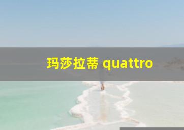 玛莎拉蒂 quattro